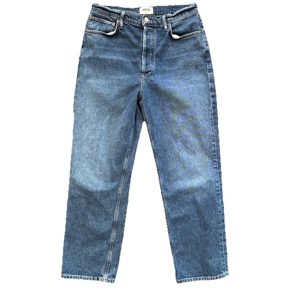 Agolde 90s Pinch Crop Jeans Women 29 High Rise Straight Leg Blue 27 Inseam
